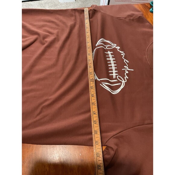 Game Day Sweatshirt Large Crewneck Womens Brown L Football Tailgate - Picture 7 of 8